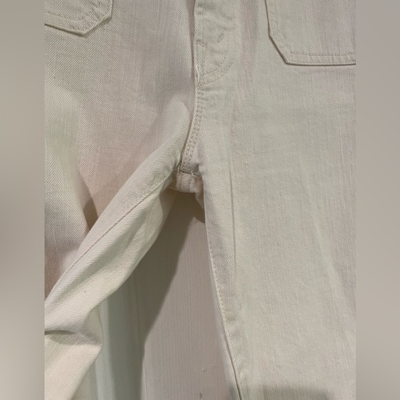 Mother The Hustler Patch Pocket Flood Jeans Cream High Rise Bootcut Size 25 - Picture 6 of 16